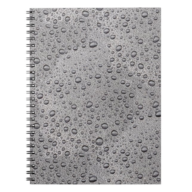 Carnet gouttelettes d'eau gris (Devant)