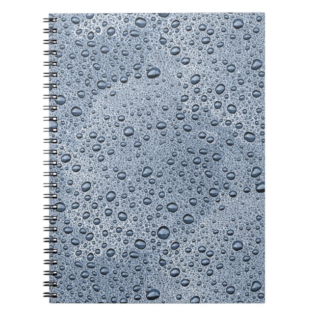 Carnet gouttelettes d'eau gris de métal (Devant)