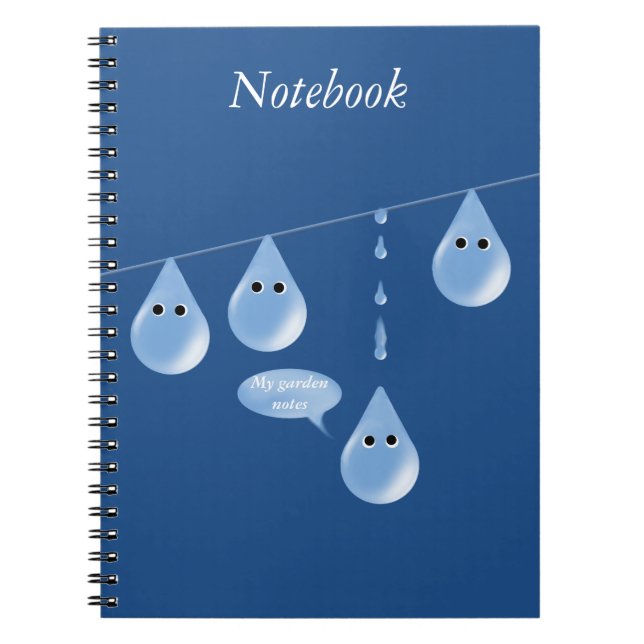 Carnet Gouttelettes d'eau sur une ligne (Devant)