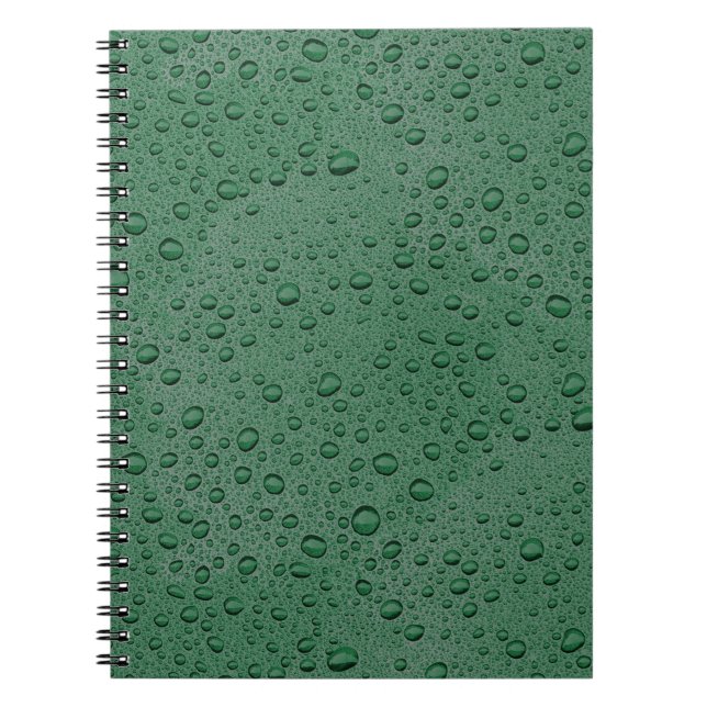 Carnet gouttelettes d'eau vertes (Devant)