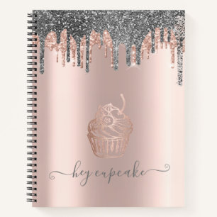 Carnet Gouttes de paillettes argentées Cool Rose Gold Cup