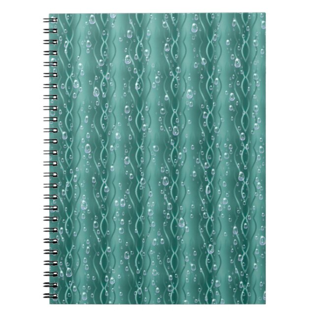 Carnet Gouttes de pluie sur du métal vert (Devant)