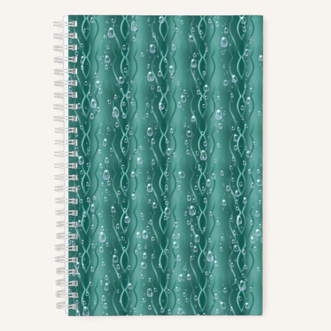 Carnet Gouttes de pluie sur du métal vert (Recto)
