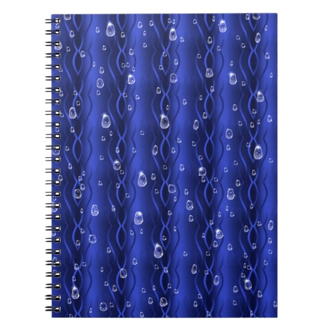 Carnet gouttes de pluie sur le métal bleu (Devant)