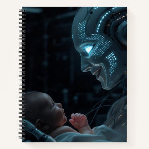Carnet Grace artificielle - Robot futuriste et bébé