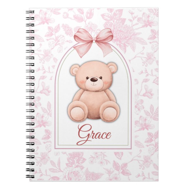 Carnet Grâce | Conception personnalisée d'ours en peluche (Devant)