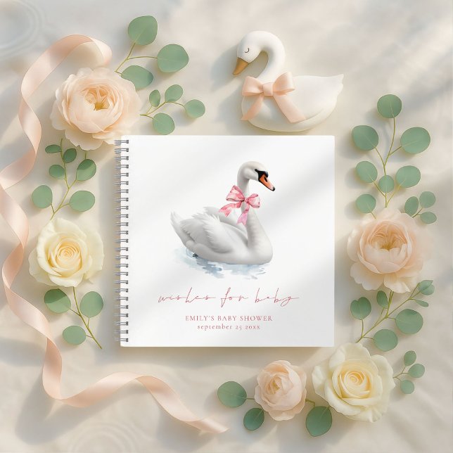 Carnet Graceful Swan Baby Shower Guest Book (Créateur téléchargé)