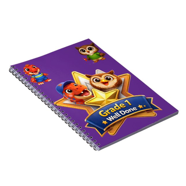 Carnet Grade 1 well done hoot the owl and Rex achievement (Côté Droit)