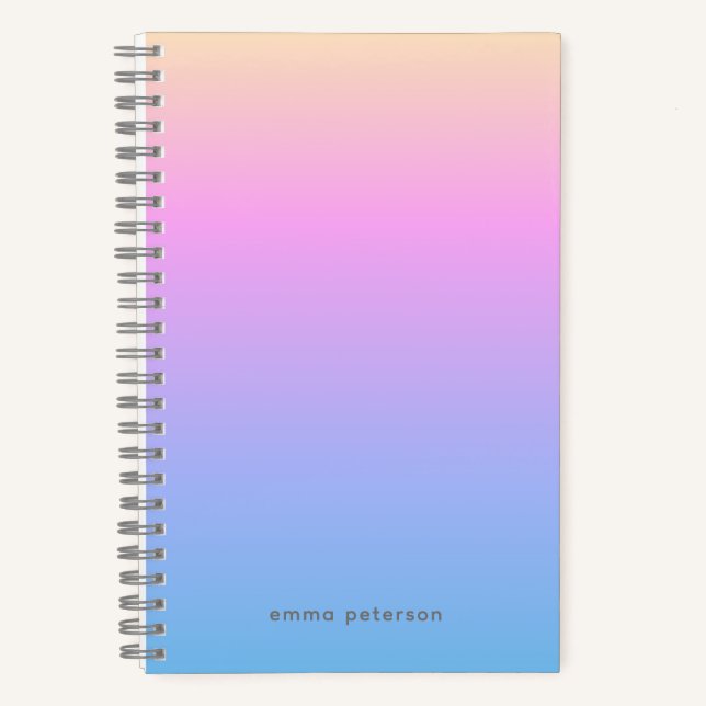Carnet Gradient et nom d'été coloré (Recto)