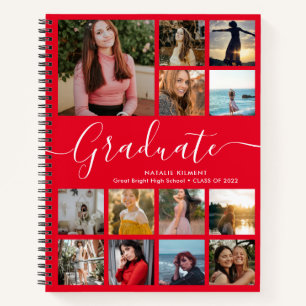 Carnet Graduate Photo Collage Graduation Rouge