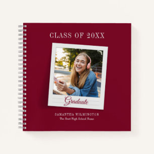 Carnet Graduation 2025 Photo Grad Party Guest Book