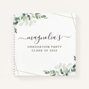 Carnet Graduation Eucalyptus Gold Foil Budget Guest Book