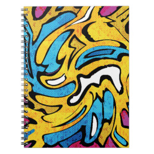 Carnet Graffiti coloré Abstrait Arrière - plan noir