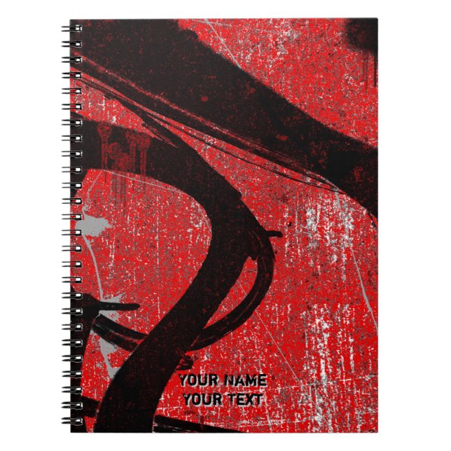 Carnet Graffiti Cool urbain rouge personnalisé (Devant)