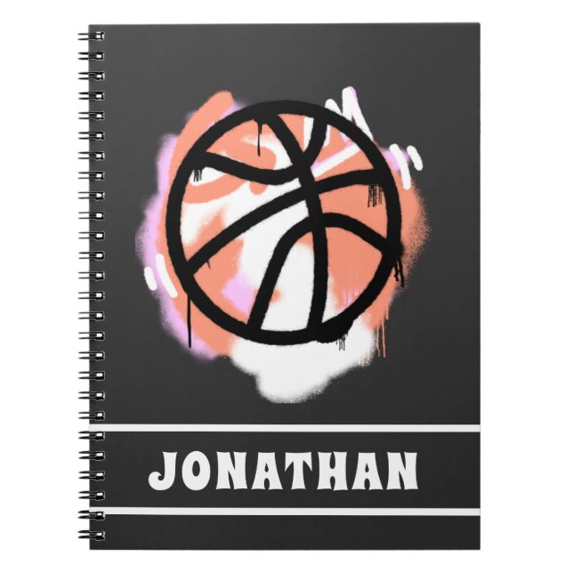 Carnet Graffiti de basket-ball pour garçons personnalisés (Devant)