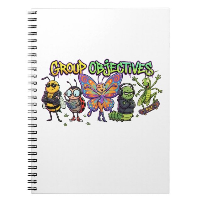 Carnet Graffiti de la Squad de Bugs de Dessin Animé Cool  (Devant)