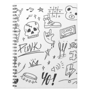 Carnet Graffiti Doodles : Punk Music Scribble