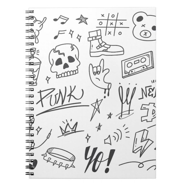 Carnet Graffiti Doodles : Punk Music Scribble (Devant)