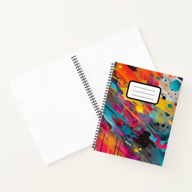 Carnet Graffiti éclaboussé de chaos vif (Intérieur)