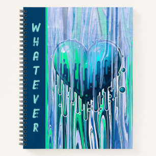 Carnet Graffiti Heart Paint Pour Blue & Green Quoi que ce
