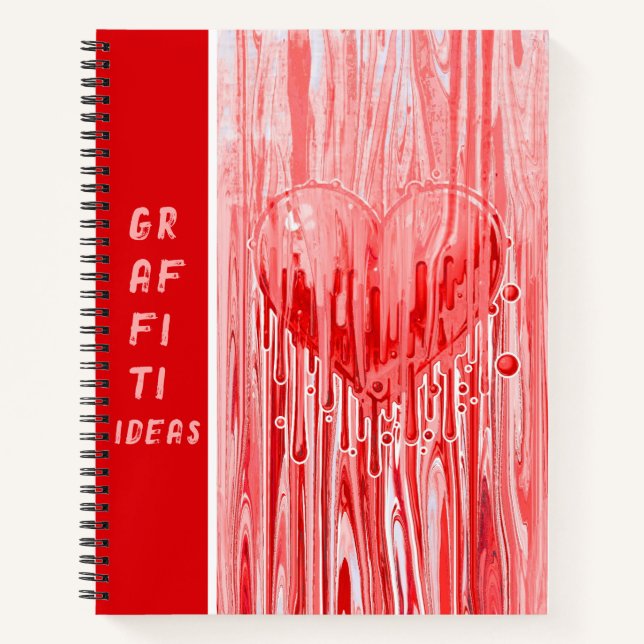 Carnet Graffiti Heart Paint Pour Rose Red Sketch Idées (Devant)