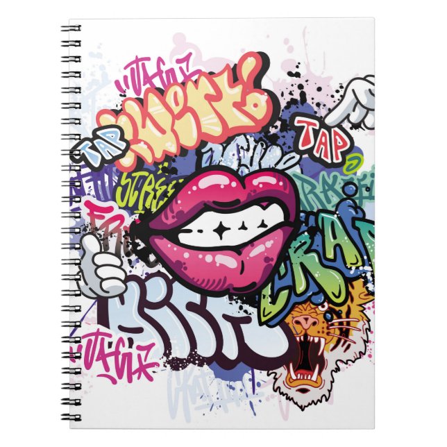 Carnet Graffiti illustration with street graffiti letters (Devant)