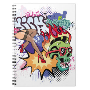 Carnet Graffiti illustration with street graffiti letters