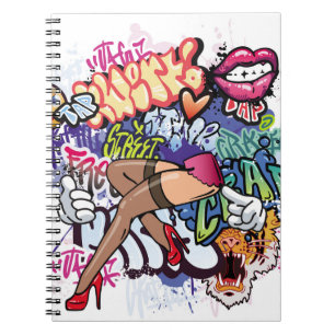 Carnet Graffiti illustration with street graffiti letters