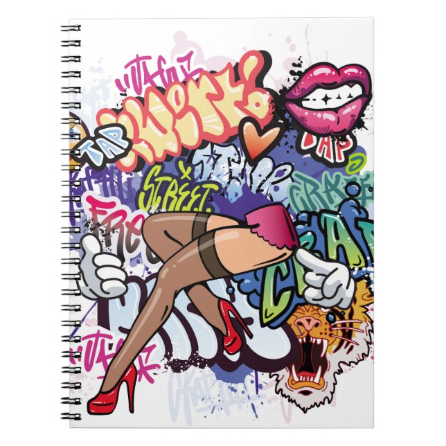 Carnet Graffiti illustration with street graffiti letters (Devant)