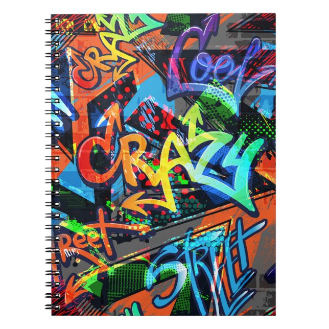 Carnet Graffiti lumineux, design graphique urbain. (Devant)