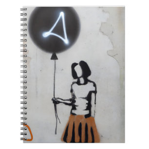 Carnet Graffiti moderne Girl avec néon ballon art