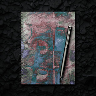 Carnet Graffiti peint Grunge   Taupe bleu rouille