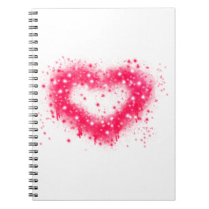 Carnet Graffiti peinture rose brillant design coeur
