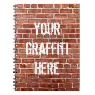 Carnet Graffiti personnalisé par mur de briques
