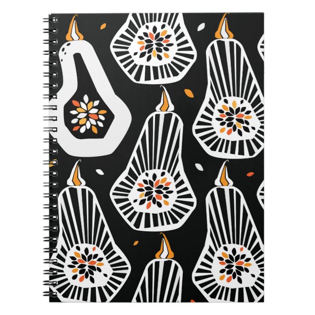 Carnet Graines Citrouilles stylisées : Conception transpa (Devant)