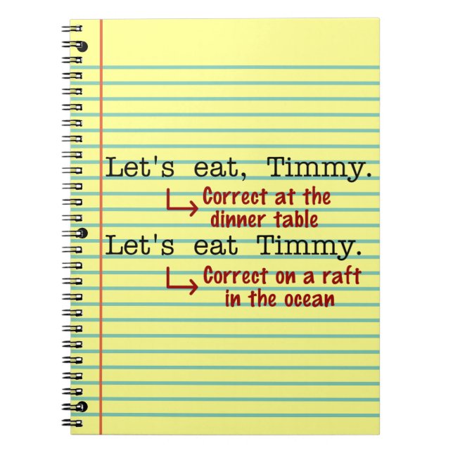 Carnet Grammaire de la ponctuation amusante (Devant)