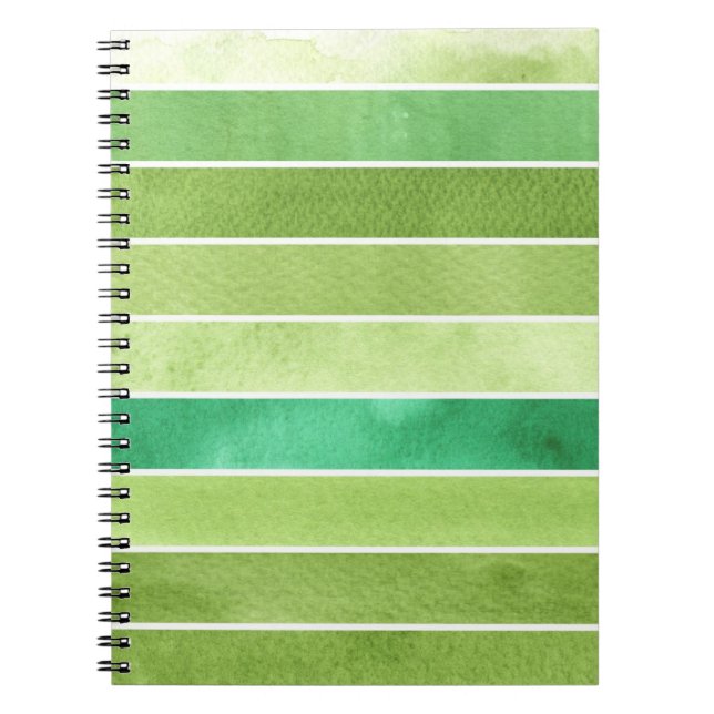 Carnet grand arrière - plan vert d'aquarelle - aquarelle (Devant)