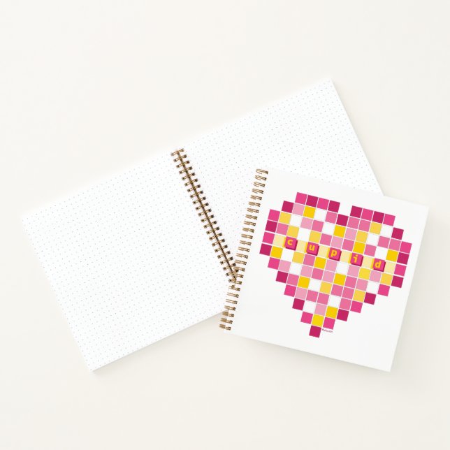 Carnet Grand Coeur de Pixel Cupidon (Intérieur)