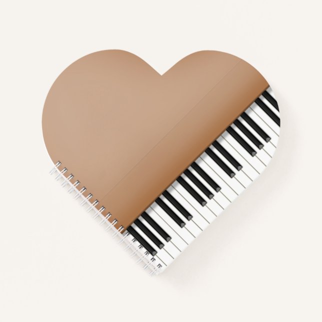 Carnet Grand Coeur Piano Brown (Devant)