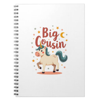 Carnet Grand Cousin Licorne Vintage Mignon Enfants Typogr