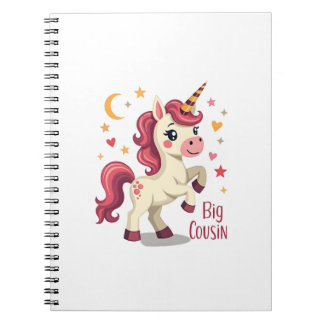 Carnet Grand Cousin Licorne Vintage Mignon Enfants Typogr