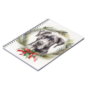 Carnet Grand Dane Noël Wreath Festive Pup