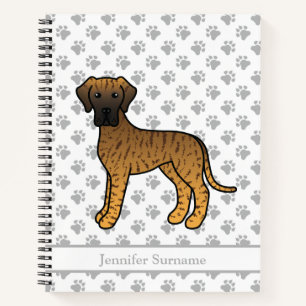 Carnet Grand Danois Bringé Chien de Dessin Animé Mignon &