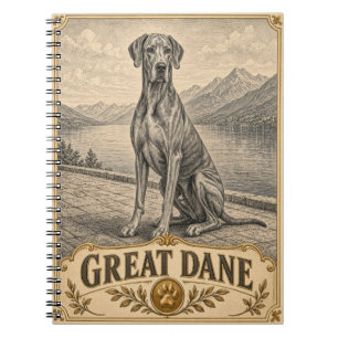 Carnet Grand Danois, Chien du patrimoine vintage