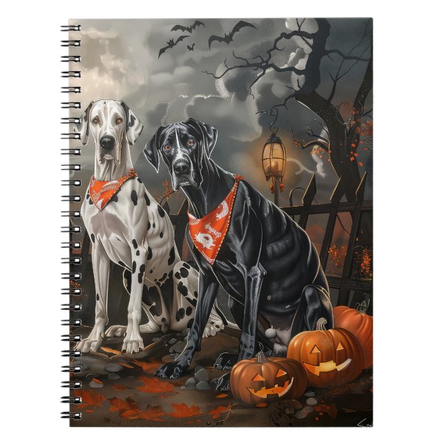 Carnet Grand Danois Halloween Épouvantable (Devant)