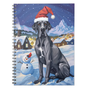 Carnet Grand Danois Merveilleux Noël Joyeux Noël 