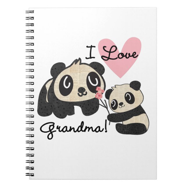 Carnet Grand-maman d'amour des ours panda I (Devant)
