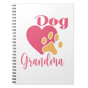 Carnet Grand-mère Chien Mignon Cœur Rose Empreinte de Pat
