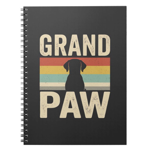 Carnet Grand Paw Chien Rétro Vintage (Devant)