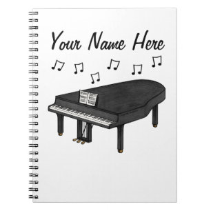 Carnet Grand Piano Pianiste Musique Enseignant Personnali